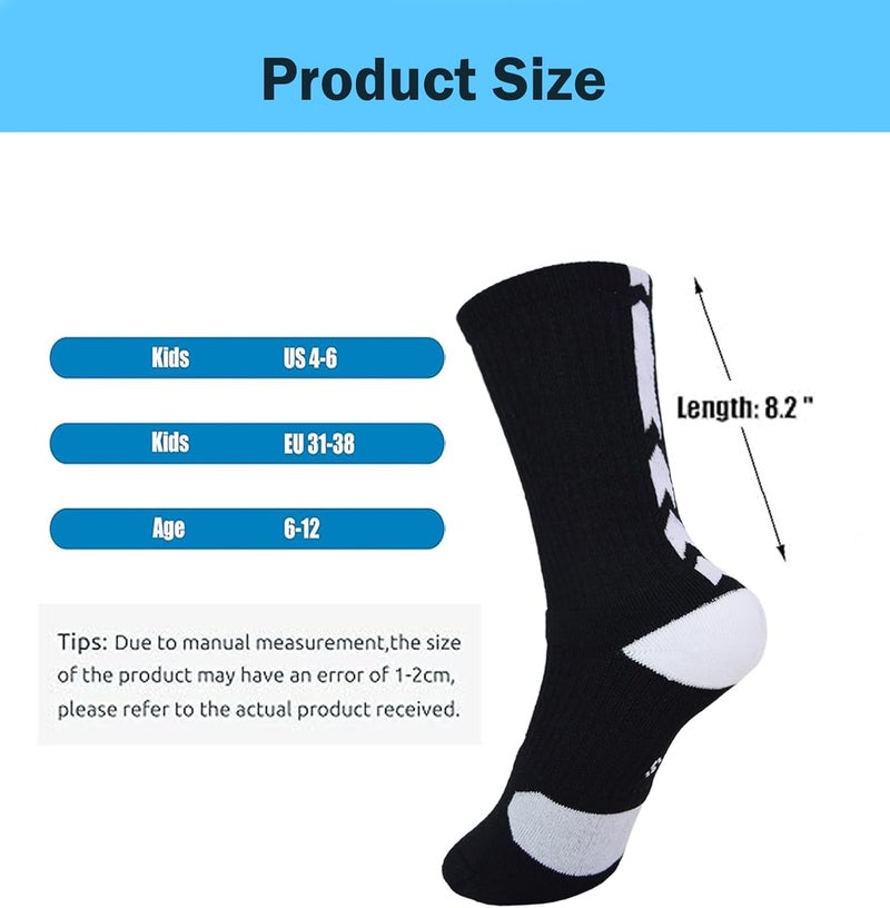 Popuid Youth Thick Basketball Socks for Boys - Cushioned Sports Compression Sock for Active Kids, Fits Ages 6-12 - Image 3